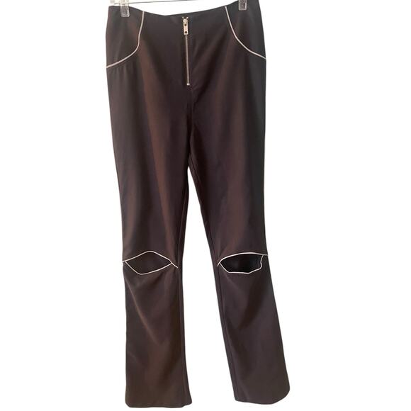 I.AM.GIA Jet Pants Black Cutout Knees Reflective Piping Large - Picture 11 of 15